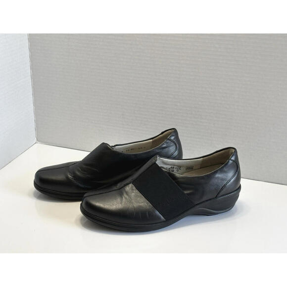 Waldlaufer Women's Size 8 Black Leather Loafers Slip On Comfort Wedge Shoes - Picture 3 of 15